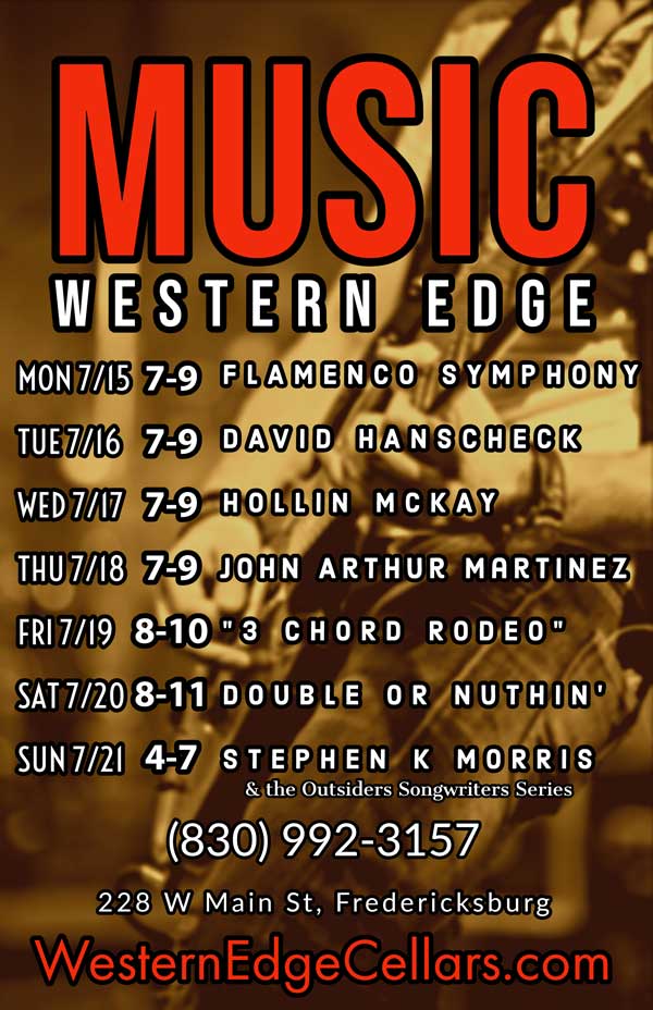 Live Music Poster for Week of July 15th, 2019